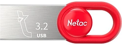Флеш Диск Netac 128Gb UM2 NT03UM2N-128G-32RE USB3.2 серебристый/красный