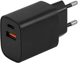 Сетевое зар./устр. Buro BUWD1 20W 3A (PD+QC) USB-C/USB-A универсальное черный (BUWD18P110BK)