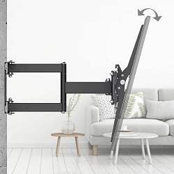 Кронштейн для телевизора Hama 00220830 черный 32"-65" макс.40кг настенный поворотно-выдвижной и наклонный