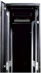 Шкаф серверный ЦМО (ШТК-М-42.8.10-1ААА-9005) напольный 42U 800x1000мм пер.дв.стекл задн.дв.спл.стал.лист 2 бок.пан. направл.под закл.гайки 550кг черный 855мм 134.6кг 180град. 2030мм IP20 сталь
