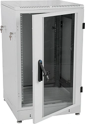 Шкаф коммутационный ЦМО (ШТК-М-24.6.8-1ААА) напольный 24U 600x800мм пер.дв.стекл задн.дв.стал.лист 2 бок.пан. направл.под закл.гайки 600кг серый