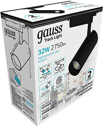Светильник Gauss TR073 4000K цв.св.:белый нейтральный черный