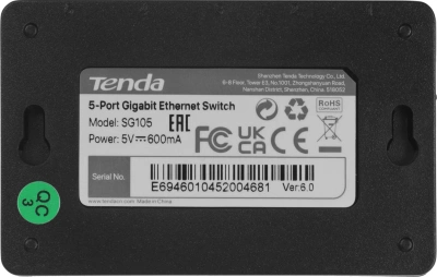 Коммутатор Tenda SG105 5x1Гбит/с неуправляемый
