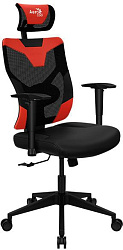 Кресло игровое Aerocool Guardian черный/красный сиденье черный экокожа/сетка с подголов. крестов. нейлон