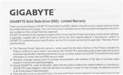 Накопитель SSD Gigabyte PCIe 4.0 x4 1000GB G440E1TB 4000E M.2 2280