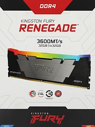 Память DDR4 32GB 3600MHz Kingston KF436C18RB2A/32 Fury Beast RGB RTL Gaming PC4-28800 CL18 DIMM 288-pin 1.35В single rank с радиатором Ret