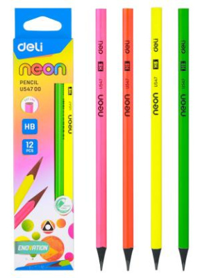 Карандаш ч/г Deli EU54700 HB трехгран. пластик коробка (12шт)