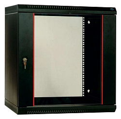 Шкаф коммутационный ЦМО ШРН-ЭКОНОМ (ШРН-Э-12.650-9005) настенный 12U 600x650мм пер.дв.стекл 65кг черный 600мм 23.94кг 180град. 608мм