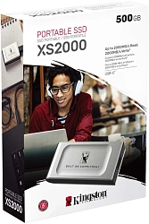 Накопитель SSD Kingston USB3.2 Gen2x2 500GB SXS2000/500GA XS2000 серебристый