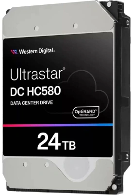 Жесткий диск WD SATA-III 24TB 0F65101 WUH722424ALE604 Server Ultrastar DC HC580 4KN (7200rpm) 512Mb 3.5"