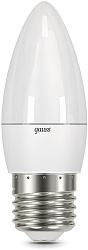 Лампа светодиодная Gauss 7Вт цок.:E27 свеча 220B св.свеч.бел.теп. (упак.:10шт) (103102107)