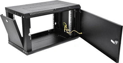 Шкаф коммутационный ЦМО ШРН-Эконом (ШРН-Э-9.350.1-9005) настенный 9U 600x350мм пер.дв.металл 85кг черный 300мм 13.5кг 180град. 476мм IP20 металл