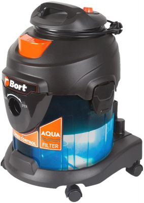 Строительный пылесос Bort BSS-1415-Aqua 1400Вт (уборка: сухая/влажная) синий