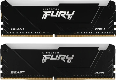 Память DDR4 2x8GB 3200MHz Kingston KF432C16BB2AK2/16 Fury Beast RGB RTL Gaming PC4-25600 CL16 DIMM 288-pin 1.35В kit dual rank с радиатором Ret