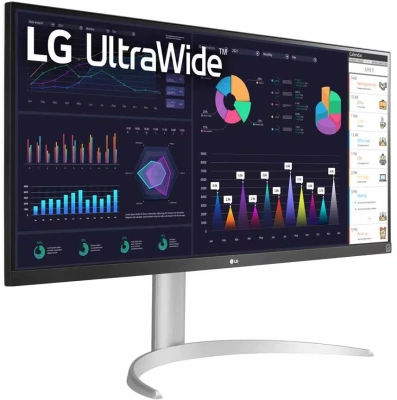 Монитор LG 34" UltraWide 34WQ650-W черный IPS LED 1ms 21:9 HDMI M/M матовая HAS 400cd 178гр/178гр 2560x1080 100Hz FreeSync DP 2K USB 7.9кг