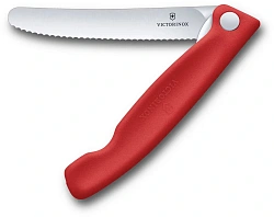 Нож кухонный Victorinox Swiss Classic 6.7831.FC1 стальной столовый лезв.110мм серрейт. заточка красный карт.коробка