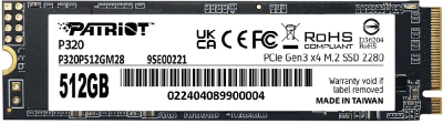 Накопитель SSD Patriot PCIe 3.0 x4 512GB P320P512GM28 P320 M.2 2280