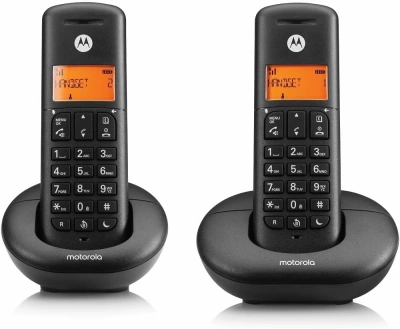 Р/Телефон Dect Motorola E202 черный (труб. в компл.:2шт) АОН