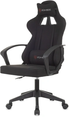 Кресло игровое Zombie Carry черный/серый с подголов. крестов. пластик пластик черный