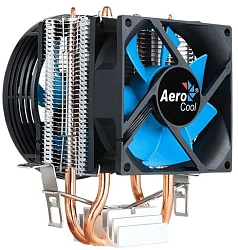 Устройство охлаждения(кулер) Aerocool Verkho 2 Dual Soc-AM5/AM4/1200/2066/1700/1851 черный/синий 4-pin 15-25dB Al+Cu 120W 370gr Ret
