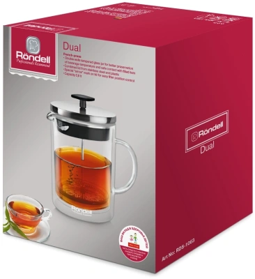 Френч-пресс Rondell Dual RDS-1063 0.8л прозрачный