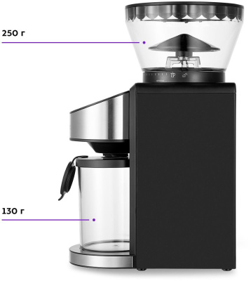 Кофемолка Kitfort КТ-7168 200Вт сист.помол.:жернова вместим.:250гр черный
