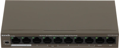 Коммутатор Tenda TEF1110P-8-63W (L2) 10x100Мбит/с 8PoE 58W неуправляемый