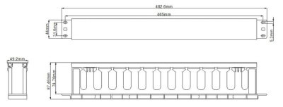 Кабельный органайзер Hyperline CM-1U-D75-PL-COV 1U шир.:19" глуб.:75мм
