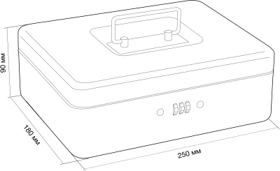 Ящик для денег без номинала Cactus CS-DCB-003 90x250x180 графитовый сталь 1.13кг