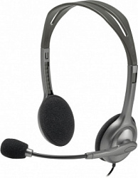 Наушники с микрофоном Logitech H110 серый 1.8м накладные оголовье (981-000459)