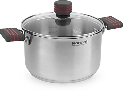 Кастрюля Rondell Stripes RDS-1280 3.4л. d=20см (с крышкой) стальной