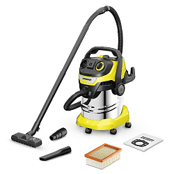 Строительный пылесос Karcher WD 5 P S V-25/5/22 1100Вт (уборка: сухая/сбор воды/выдув) желтый