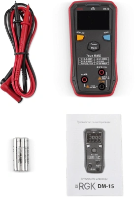 Мультиметр RGK DM-15 цифровой черный/красный (755153)