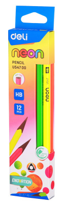 Карандаш ч/г Deli EU54700 HB трехгран. пластик коробка (12шт)