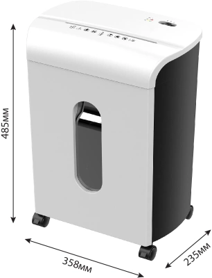 Шредер Cactus CS-SH-K4 белый/черный (секр.P-4) фрагменты 12лист. 17лтр. скрепки скобы пл.карты