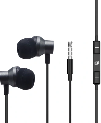 Гарнитура внутриканальные Оклик HS-S-230 1.2м черный проводные в ушной раковине (SS-E188B)