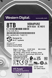 Жесткий диск WD SATA-III 8Tb WD84PURZ Surveillance Purple (5640rpm) 128Mb 3.5"