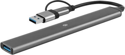 Разветвитель USB-C + USB-A Digma DHUB-7USB-AC-3.0 7порт. серебристый