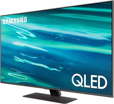 Телевизор QLED Samsung 65" QE65Q80AAUXRU Series 8 черненое серебро 4K Ultra HD 120Hz DVB-T2 DVB-C DVB-S2 WiFi Smart TV (RUS)