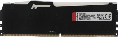 Память DDR5 8GB 5600MHz Kingston KF556C40BBA-8 Fury Beast RGB RTL Gaming PC5-44800 CL40 DIMM 288-pin 1.25В single rank с радиатором Ret