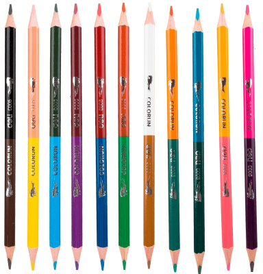 Карандаши цв. Deli EC00520 ColoRun двухцвет. липа 24цв. коробка/европод. (12шт)