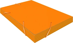 Папка на резинке Бюрократ Double Neon DNE510OR A4 пластик кор.30мм 0.5мм оранжевый