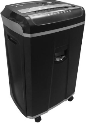 Шредер Heleos УМ35-4 черный (секр.P-4) фрагменты 23лист. 35лтр. скрепки скобы пл.карты CD