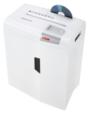 Шредер HSM ShredStar X10-4.5x30 (секр.P-4) фрагменты 10лист. 21лтр. скрепки скобы пл.карты CD