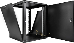 Шкаф коммутационный ЦМО ШРН-Эконом (ШРН-Э-15.650.1-9005) настенный 15U 600x650мм пер.дв.стал.лист 65кг черный 600мм 26.1кг 180град. 749мм IP20 металл
