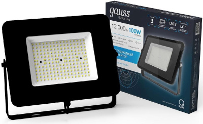 Прожектор уличный Gauss Qplus 613511100 светодиодный 100Втчерный