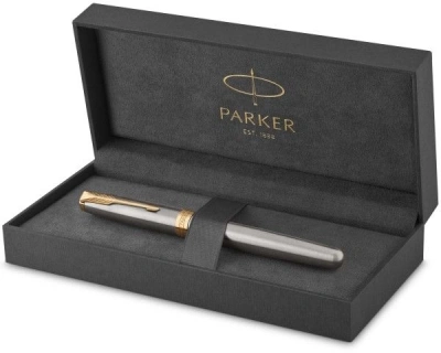 Ручка роллер Parker Sonnet Core T527 (1931506) Stainless Steel GT M черн. черн. подар.кор.