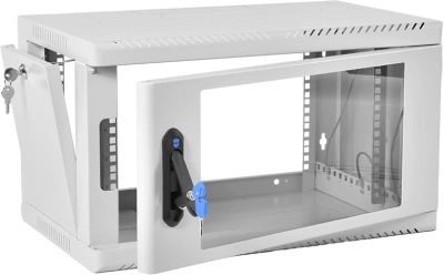 Шкаф коммутационный ЦМО (ШРН-6.500) напольный 6U 599x529мм пер.дв.стекл 200кг серый 470мм 14кг 180град. 346мм IP20 металл