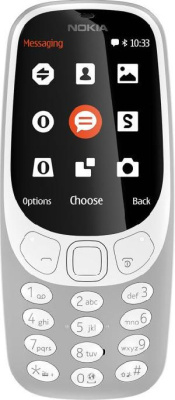 Мобильный телефон Nokia 3310 dual sim 2017 серый моноблок 2Sim 2.4" 240x320 2Mpix GSM900/1800 MP3 FM microSD max32Gb