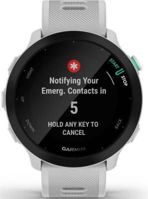 Смарт-часы Garmin Forerunner 55 42мм 1.04" LCD корп.белый рем.белый разм.брасл.:127-220мм (010-02562-11)